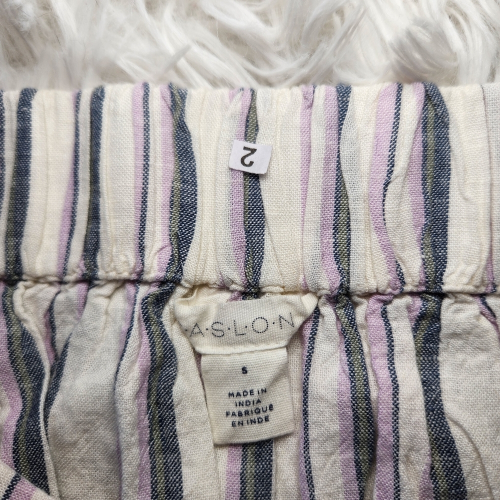 Caslon Linen Blend James Stripe Midi Skirt - Picture 7 of 12